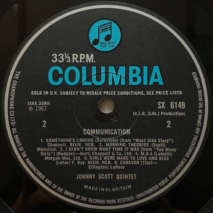 JOHNNY SCOTT QUINTET / COMMUNICATION - UK Columbia Original