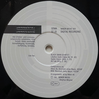 BLACK SWAN QUARTET (ABDUL WADUD, REGGIE WORKMAN) - German Minor Music Original