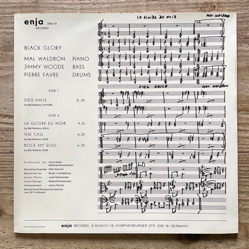 MAL WALDRON / BLACK GLORY - German Enja Original