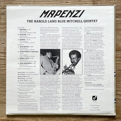 HAROLD LAND - BLUE MITCHELL QUINTET / MAPENZI - US Concord original