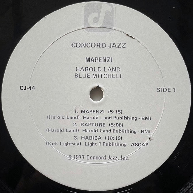 HAROLD LAND - BLUE MITCHELL QUINTET / MAPENZI - US Concord original