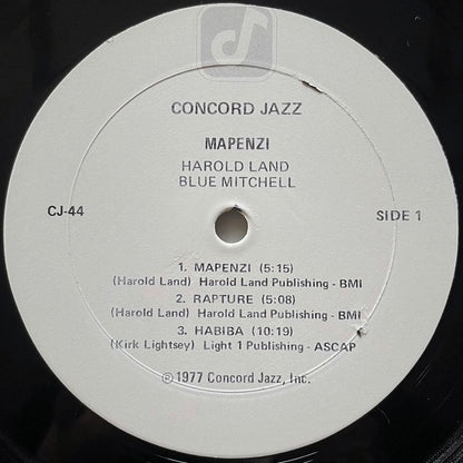 HAROLD LAND - BLUE MITCHELL QUINTET / MAPENZI - US Concord original