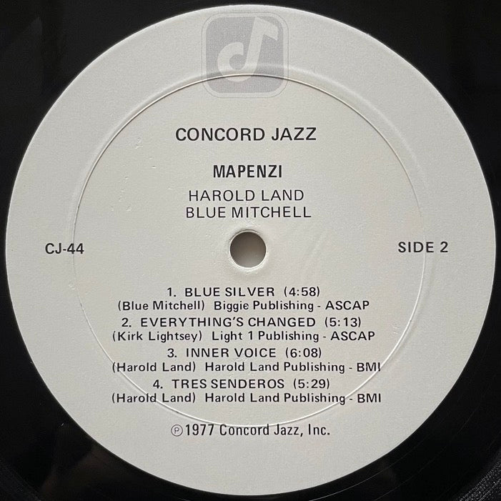HAROLD LAND - BLUE MITCHELL QUINTET / MAPENZI - US Concord original