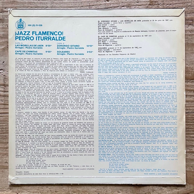 PEDRO ITURRALDE / JAZZ FLAMENCO - Spanish Hispavox Original