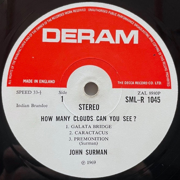 JOHN SURMAN / HOW MANY CLOUDS CAN YOU SEE? - UK Deram Original