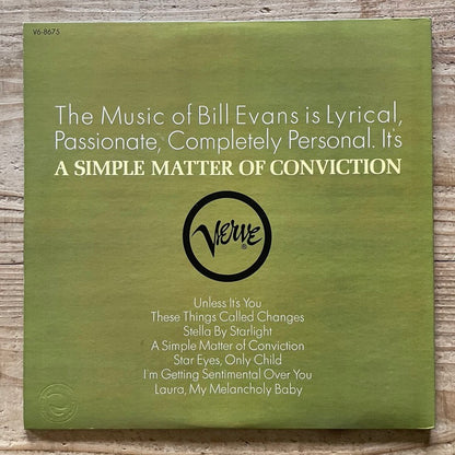 BILL EVANS TRIO / A SIMPLE MATTER OF CONVICTION - US Verve Original