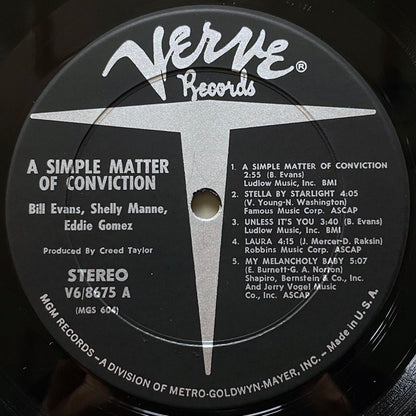 BILL EVANS TRIO / A SIMPLE MATTER OF CONVICTION - US Verve Original