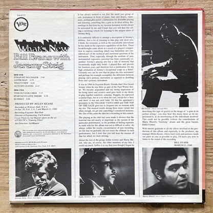 BILL EVANS with JEREMY STEIG / WHAT'S NEW - US Verve Original