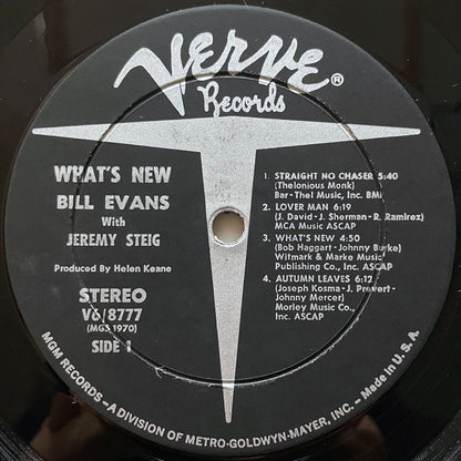 BILL EVANS with JEREMY STEIG / WHAT'S NEW - US Verve Original