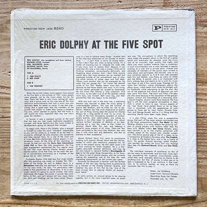 ERIC DOLPHY / AT THE FIVE SPOT VOL.1 - US Prestige RVG