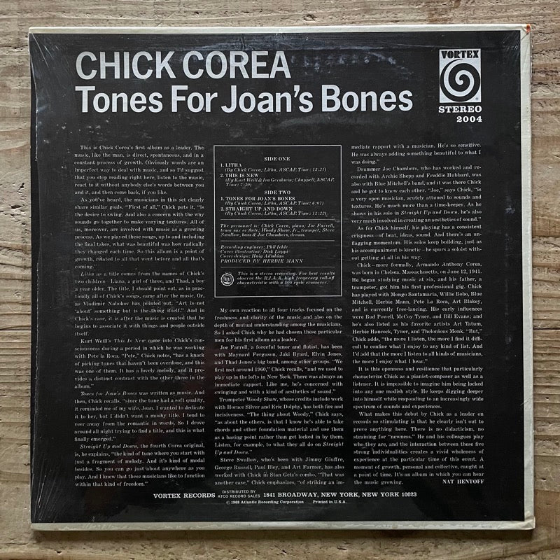CHICK COREA / TONES FOR JOAN'S BONES - US Vortex Original