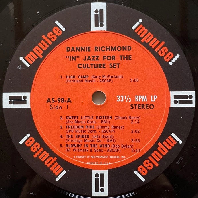 DANNIE RICHMOND / IN JAZZ FOR THE CULTURE SET - US Impulse Original