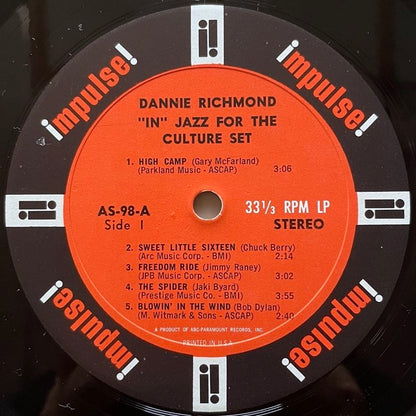 DANNIE RICHMOND / IN JAZZ FOR THE CULTURE SET - US Impulse Original