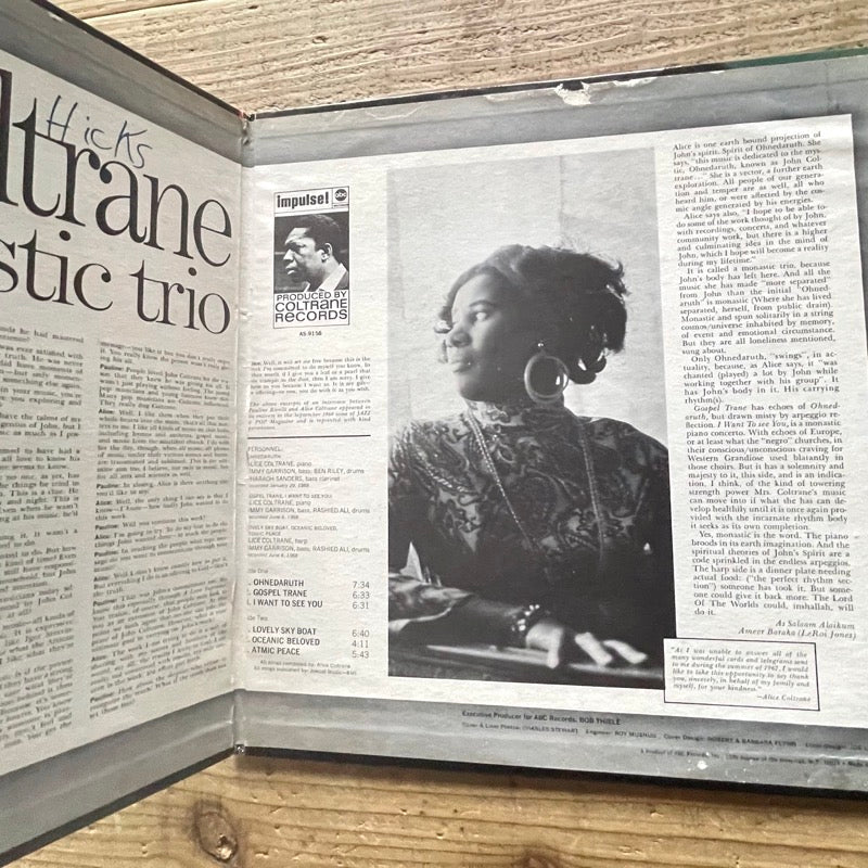 ALICE COLTRANE / A MONASTIC TRIO - US Impulse Original