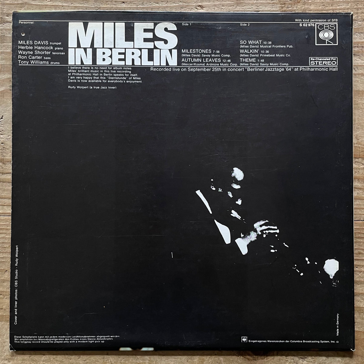 MILES DAVIS / MILES IN BERLIN - German CBS Original