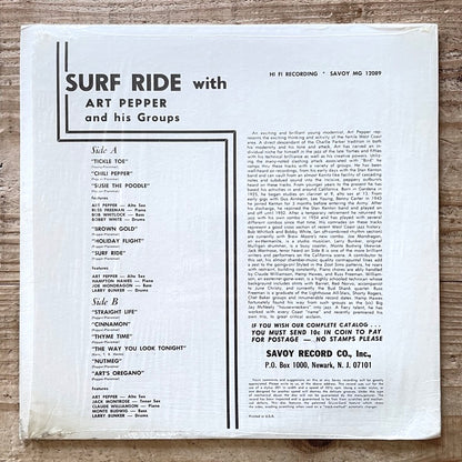 ART PEPPER / SURF RIDE - US Savoy maroon RVG