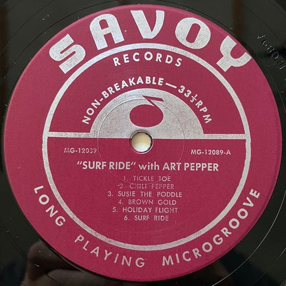 ART PEPPER / SURF RIDE - US Savoy maroon RVG