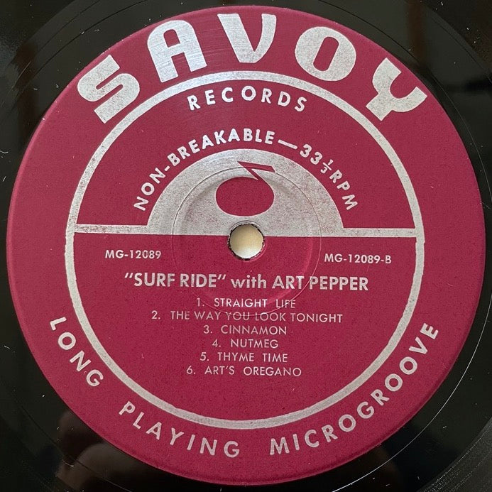 ART PEPPER / SURF RIDE - US Savoy maroon RVG