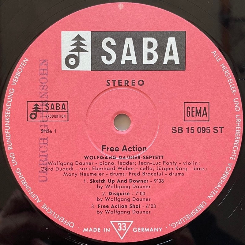 WOLFGANG DAUNER / FREE ACTION - German Saba Original