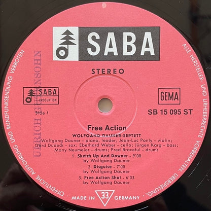 WOLFGANG DAUNER / FREE ACTION - German Saba Original