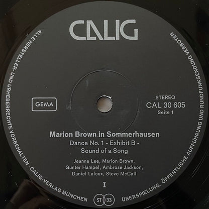 MARION BROWN / IN SOMMERHAUSEN - German Calig Original