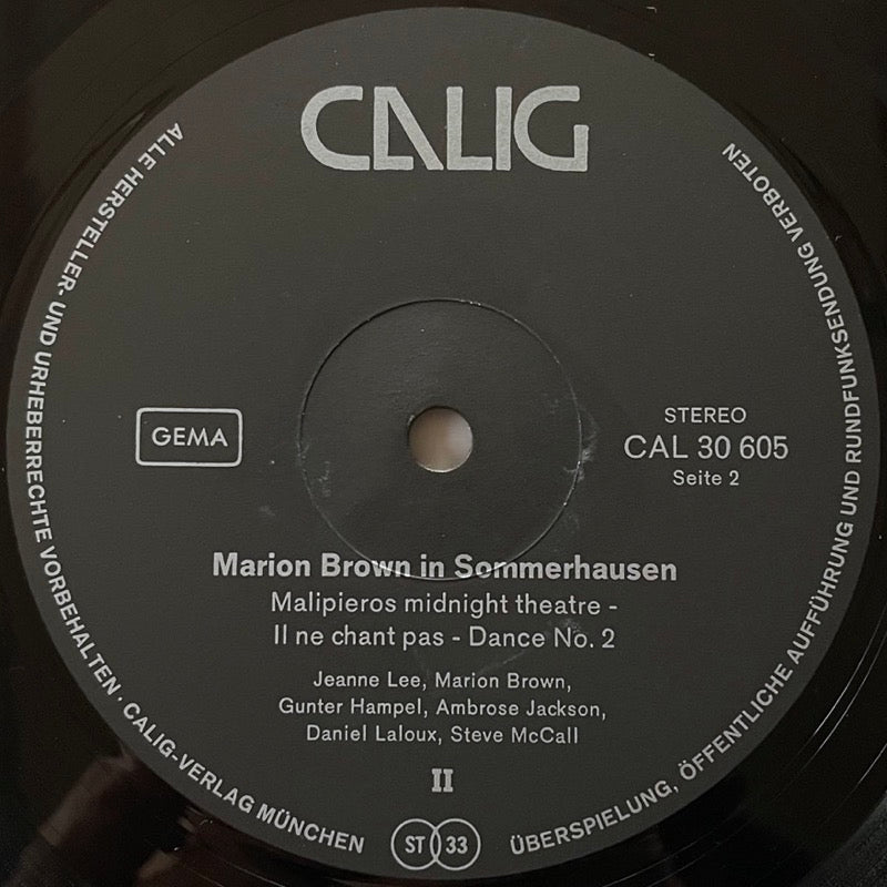 MARION BROWN / IN SOMMERHAUSEN - German Calig Original