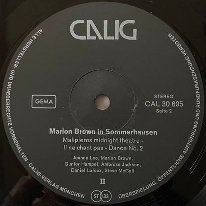 MARION BROWN / IN SOMMERHAUSEN - German Calig Original