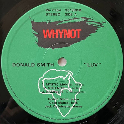 DONALD SMITH feat. CECIL McBEE, JACK DeJOHNNETTE / LUV - Japan Whynot Original