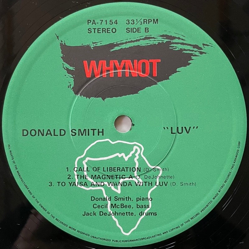 DONALD SMITH feat. CECIL McBEE, JACK DeJOHNNETTE / LUV - Japan Whynot Original