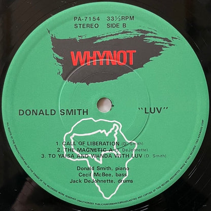 DONALD SMITH feat. CECIL McBEE, JACK DeJOHNNETTE / LUV - Japan Whynot Original