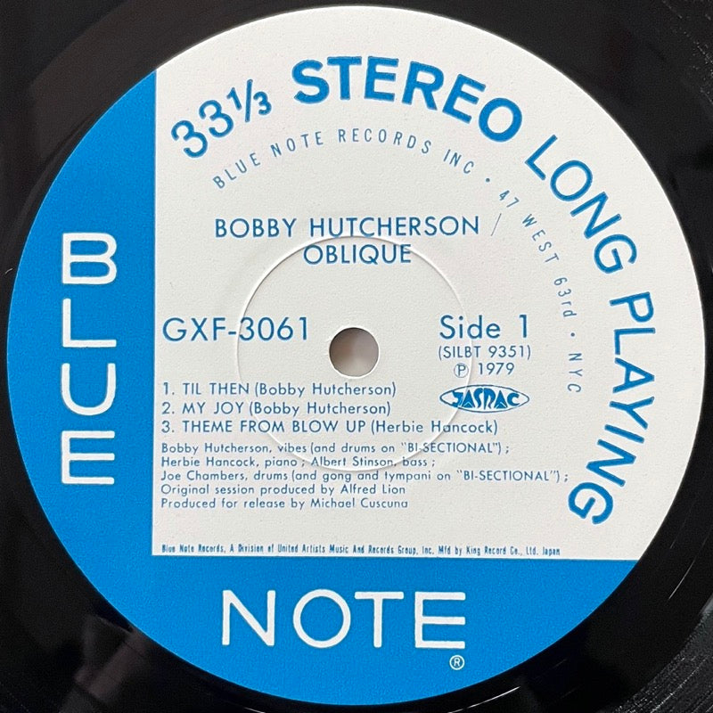 BOBBY HUTCHERSON / OBLIQUE - Japan Blue Note Original