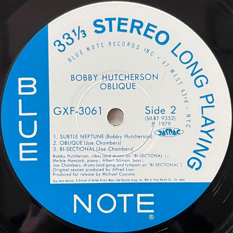 BOBBY HUTCHERSON / OBLIQUE - Japan Blue Note Original