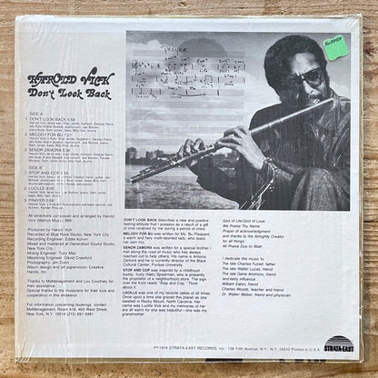 HAROLD VICK / DON'T LOOK BACK - US Strata-East Original