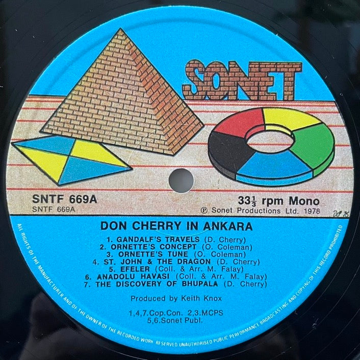DON CHERRY / LIVE IN ANKARA - UK Sonet Original
