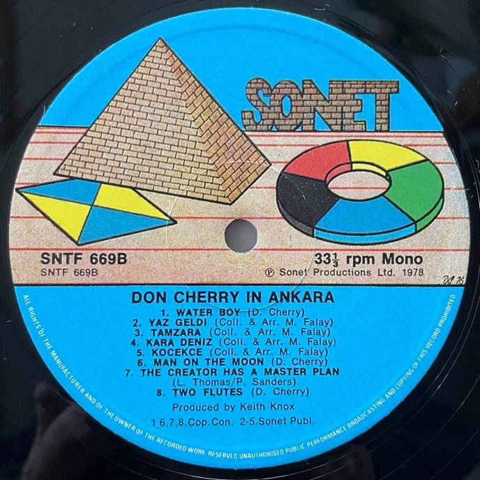 DON CHERRY / LIVE IN ANKARA - UK Sonet Original