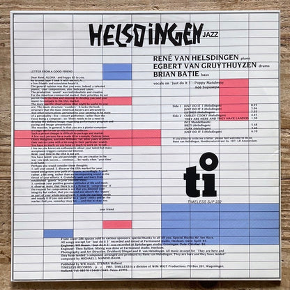 RENE VAN HELSDINGEN / HELSDINGEN JAZZ - Dutch Timeless Original