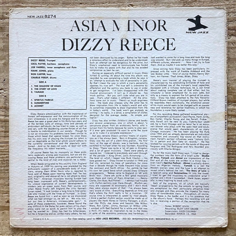 DIZZY REECE / ASIA MINOR - US New Jazz no DG – ALORECORD