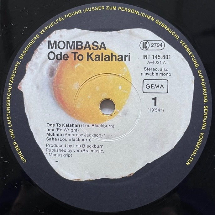 MOMBASA / ODE TO KALAHARI - German Spiegelei Original