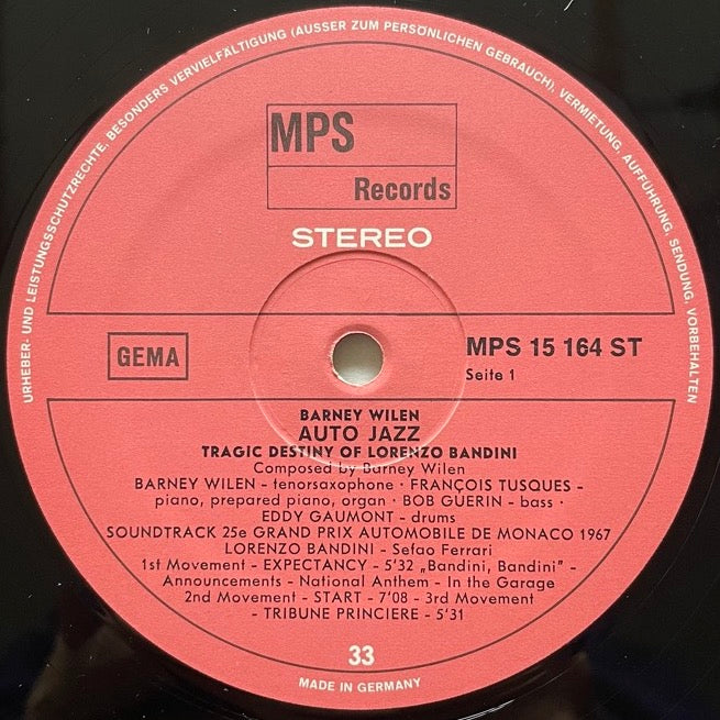 BARNEY WILEN / AUTO JAZZ - German MPS Original