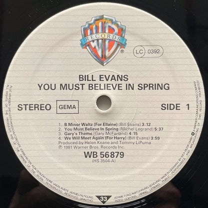 BILL EVANS / YOU MUST BELIEVE IN SPRING - German Warner Bros. Original
