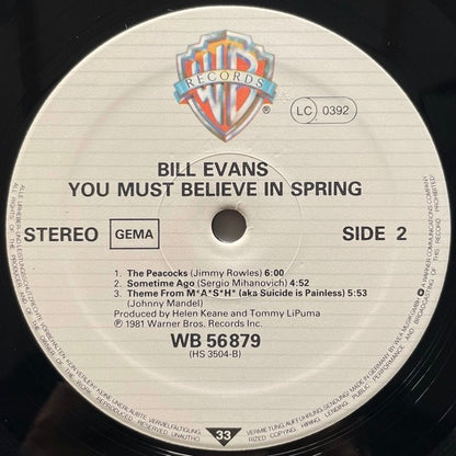 BILL EVANS / YOU MUST BELIEVE IN SPRING - German Warner Bros. Original