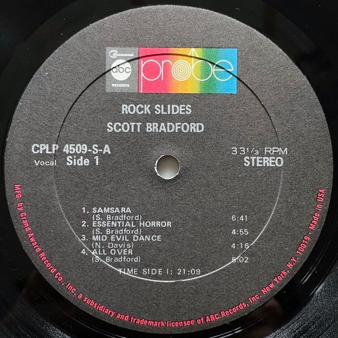 SCOTT BRADFORD / ROCK SLIDES - US Probe Original