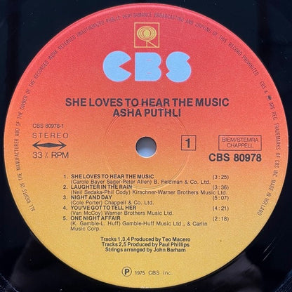 ASHA PUTHLI / SHE LOVES TO HEAR THE MUSIC - Dutch CBS