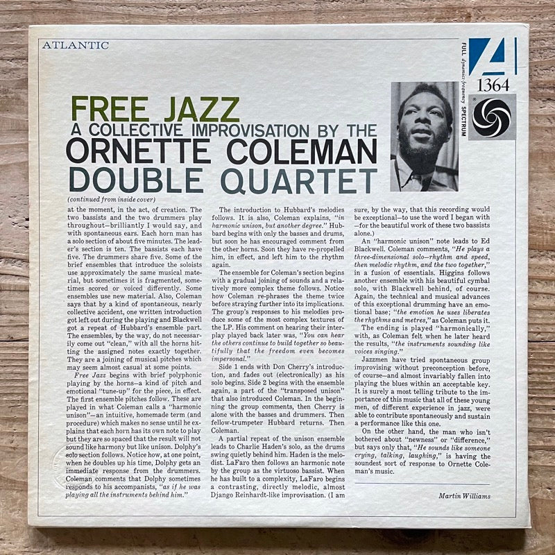 ORNETTE COLEMAN DOUBLE QUARTET / FREE JAZZ - US Atlantic Original