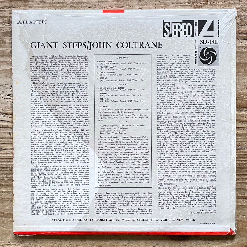 JOHN COLTRANE / GIANT STEPS - US Atlantic DG stereo