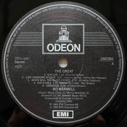 BOSSE WARMELL, maj 1962 - Swedish Odeon Original