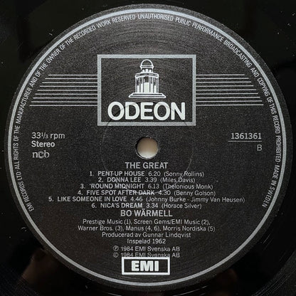 BOSSE WARMELL, maj 1962 - Swedish Odeon Original