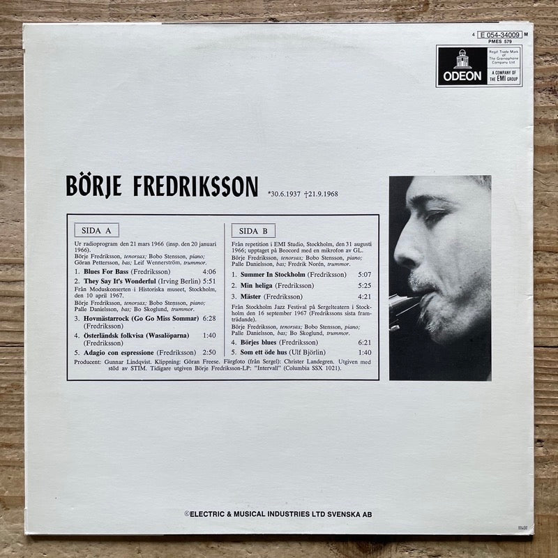 BORJE FREDRIKSSON - Swedish Odeon Original