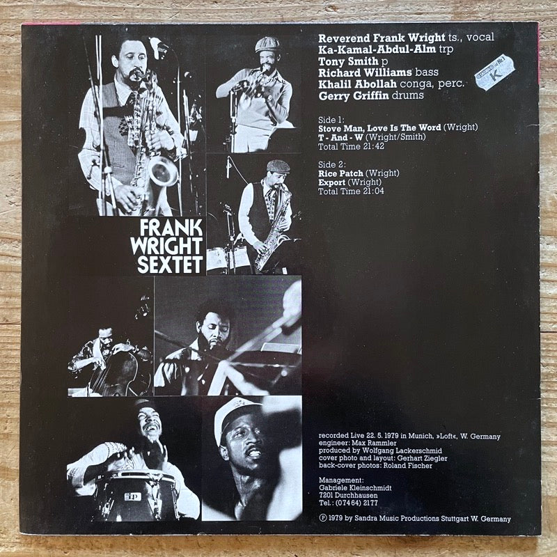 FRANK WRIGHT SEXTET / STOVE MAN, LOVE IS THE WORD - German Sandra Original