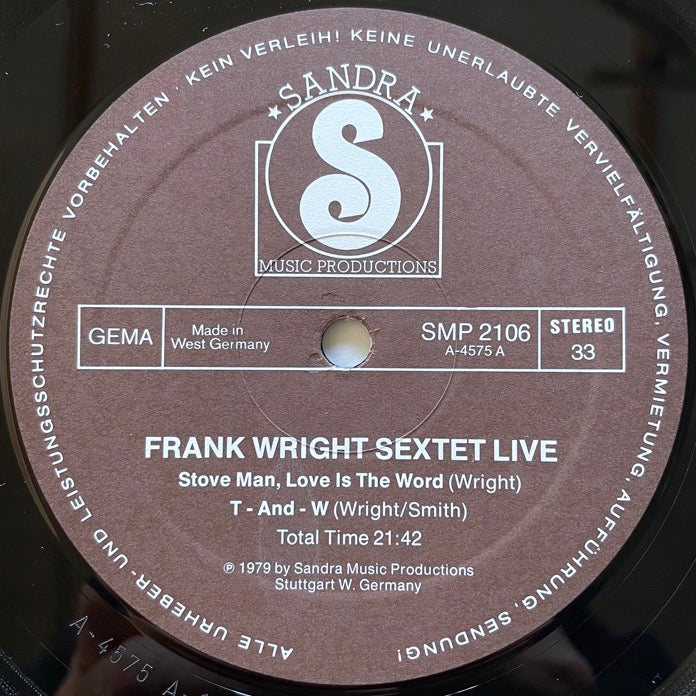 FRANK WRIGHT SEXTET / STOVE MAN, LOVE IS THE WORD - German Sandra Original